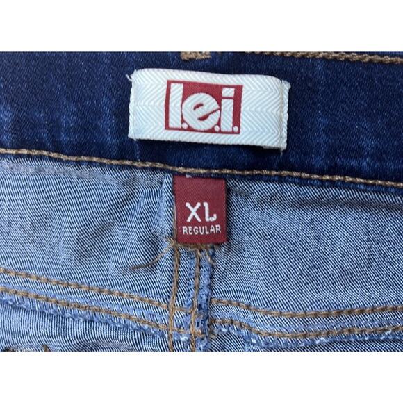 l.e.i. Jeggings Womens Size XL Dark Blue Stretchy Denim Pull On - Picture 2 of 6